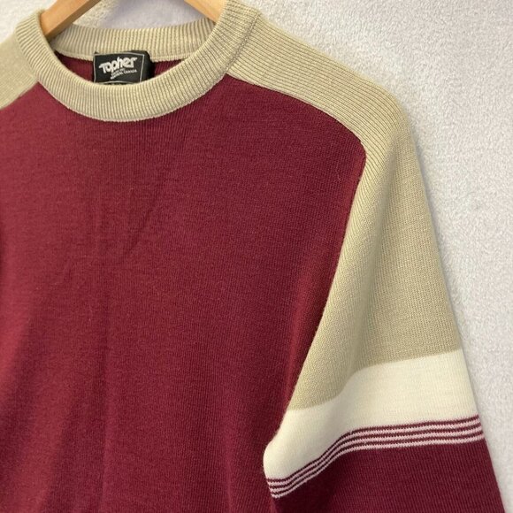 Vintage Topher Colins Canada Wool Blend Sweater Raglan Sleeve Mens Medium M Red - Picture 9 of 16